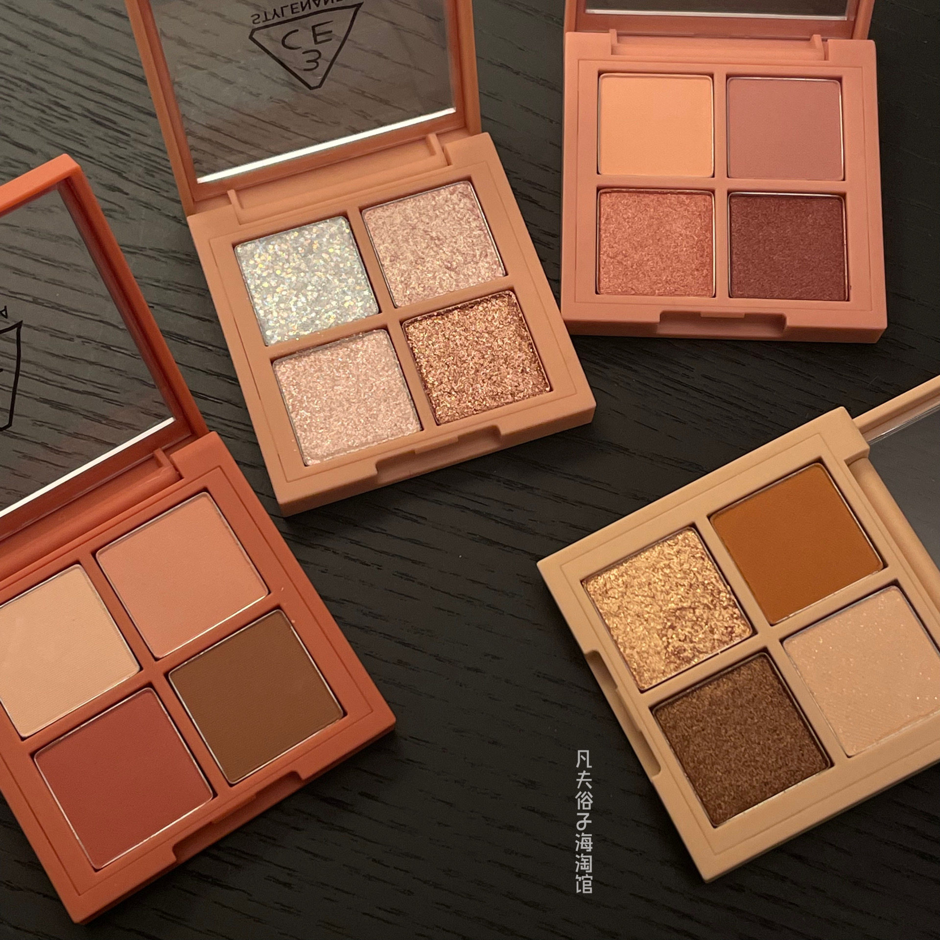 3ce眼影盘四色 4色眼影九宫格 9色盘珠光哑光红棕干玫瑰 亮片葱片