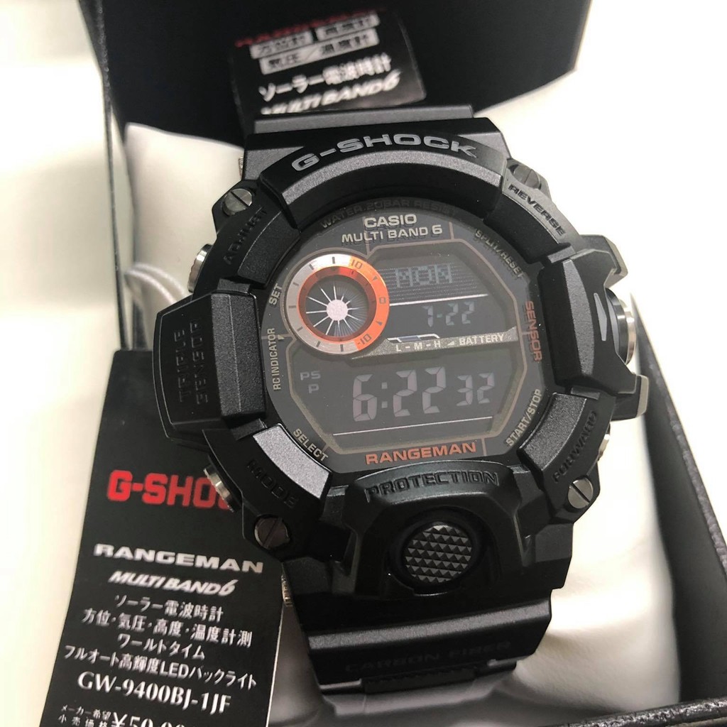 casio卡西欧g-shock猫人gw-9400bj-1反显碳纤维六局电波手表
