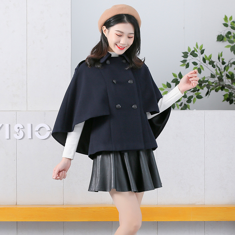 短款外套斗篷毛呢