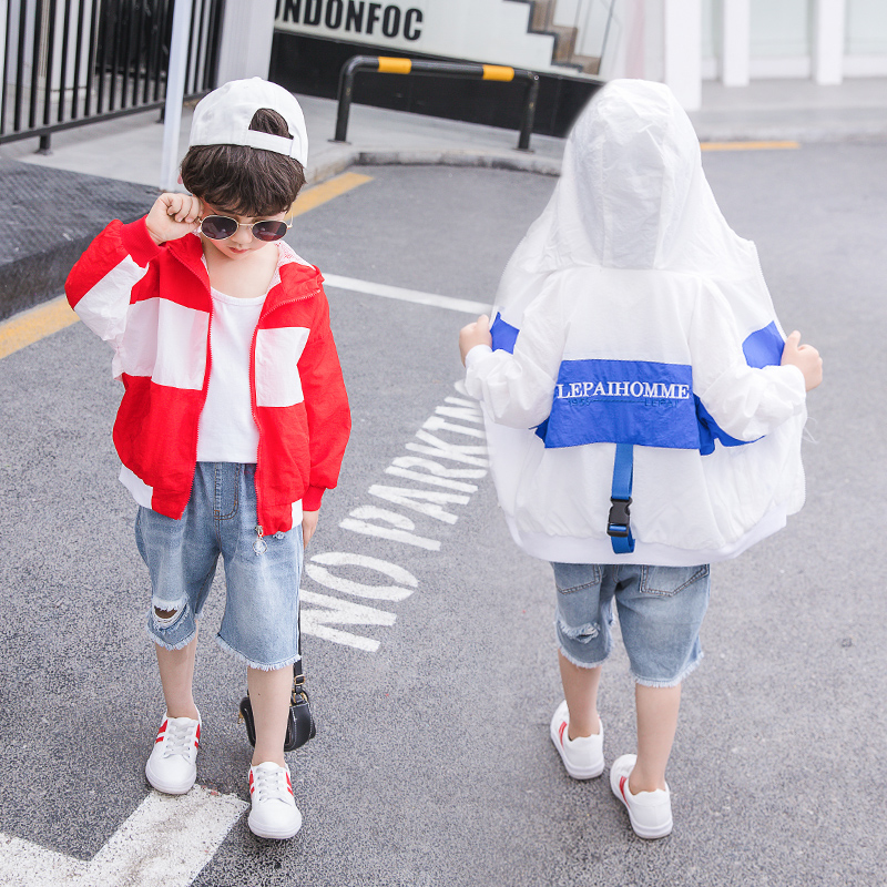 Boy Sunscreen ventilation children Sunscreen Light and thin UV protection clothing 2019 new pattern Korean Edition Western style Summer wearin the Children/Baby/Family fitted , Coat/Jacket/Overcoat , Ordinary jacket category - from Buy2taobao.com to provide professional Taobao agent buy service