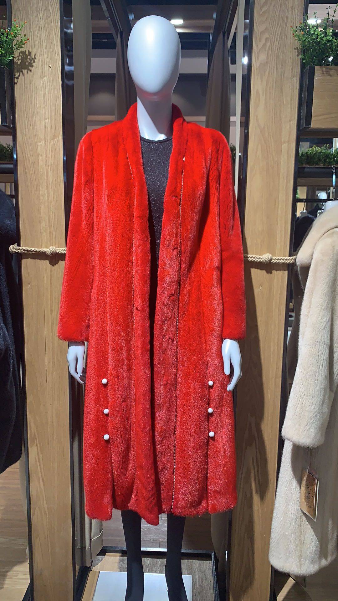 水貂大衣女整貂中长款