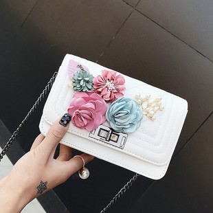 celine新款包包價格查詢 包包女2020新款韓版夏季小清新花朵小方包菱格鏈條包小包包斜挎包 新款包包