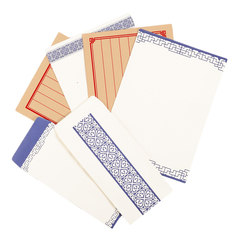 古式信封信纸套装牛皮纸仿古简约竖式中国风传统中式古典纯色信封
