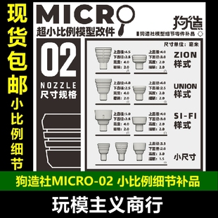 包邮 狗造社 MICRO-02 微缩模型细节改件通用万代食玩HG高达寿屋