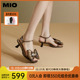 【星光蝶舞】MIO米奥2024年夏季细跟凉鞋一字带式蝴蝶结小凉鞋女