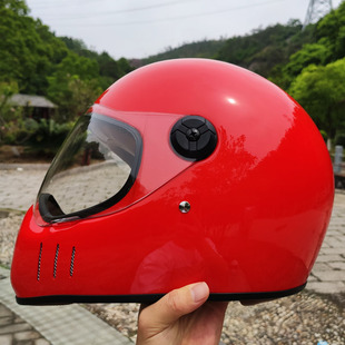 MOTO3C潮流复古摩托车头盔巡航机车踏板四季哈雷全盔大号安全帽帅