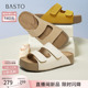 百思图25夏商场新款休闲勃肯鞋一脚蹬厚底外穿女拖鞋凉鞋B9312BT5