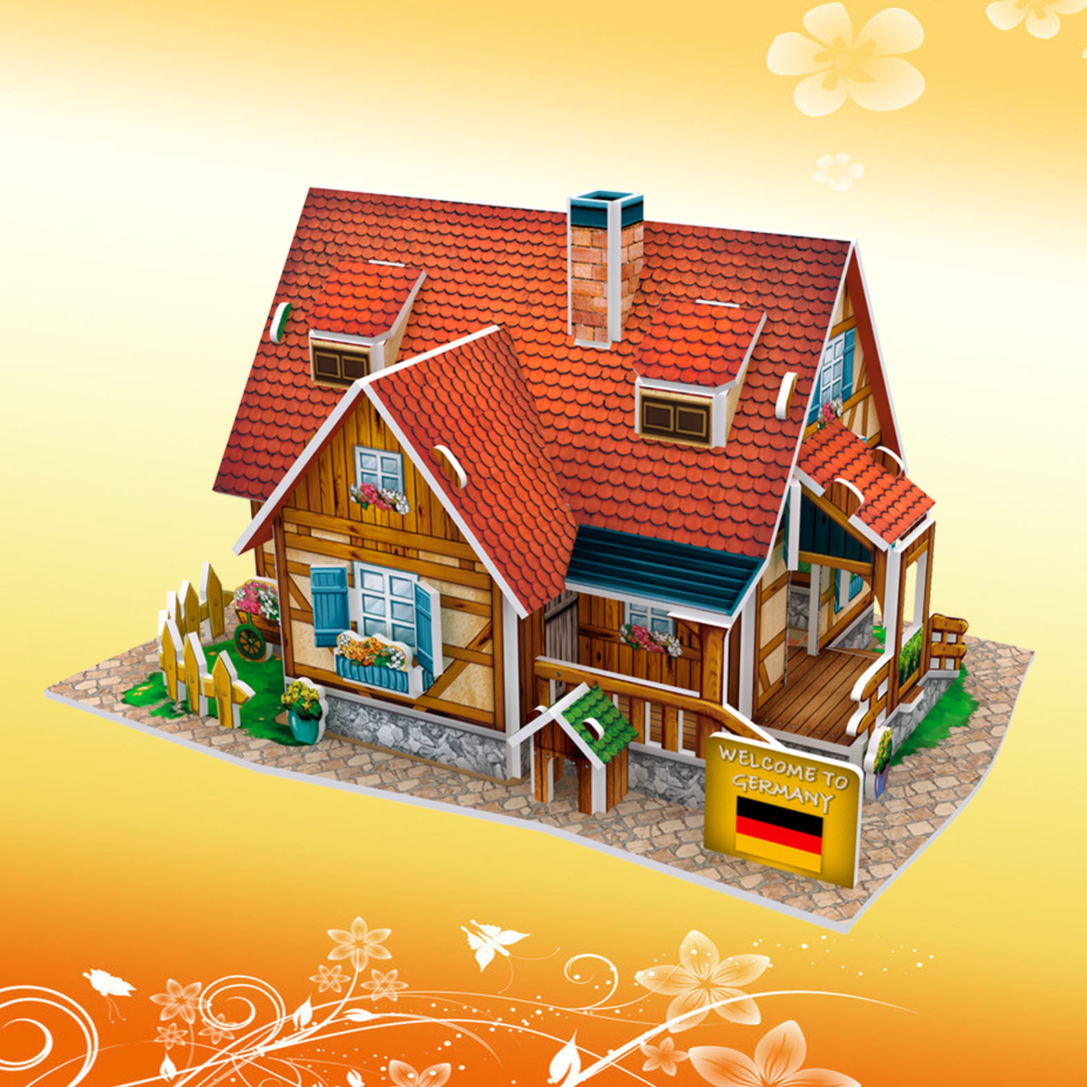 乐立方世界风情纸质3d立体拼图 diy小屋房子手工制作拼装建筑模型_不