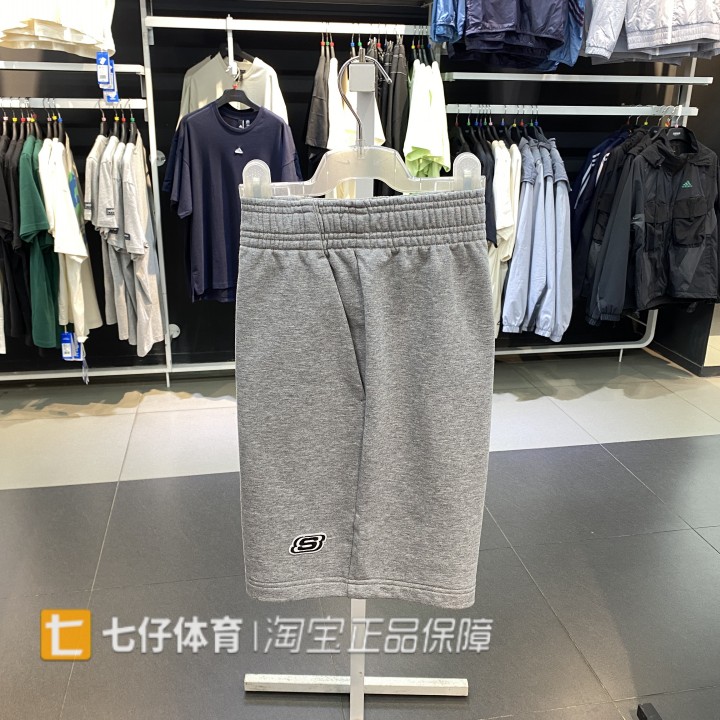 Skechers斯凯奇正品夏季新男子透气宽松针织运动五分短裤L222M079