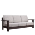 Sofa gỗ nguyên chất gỗ sồi trắng đơn ba người Sofa vải Nhật Bản nội thất phòng khách hiện đại đơn giản - Ghế sô pha