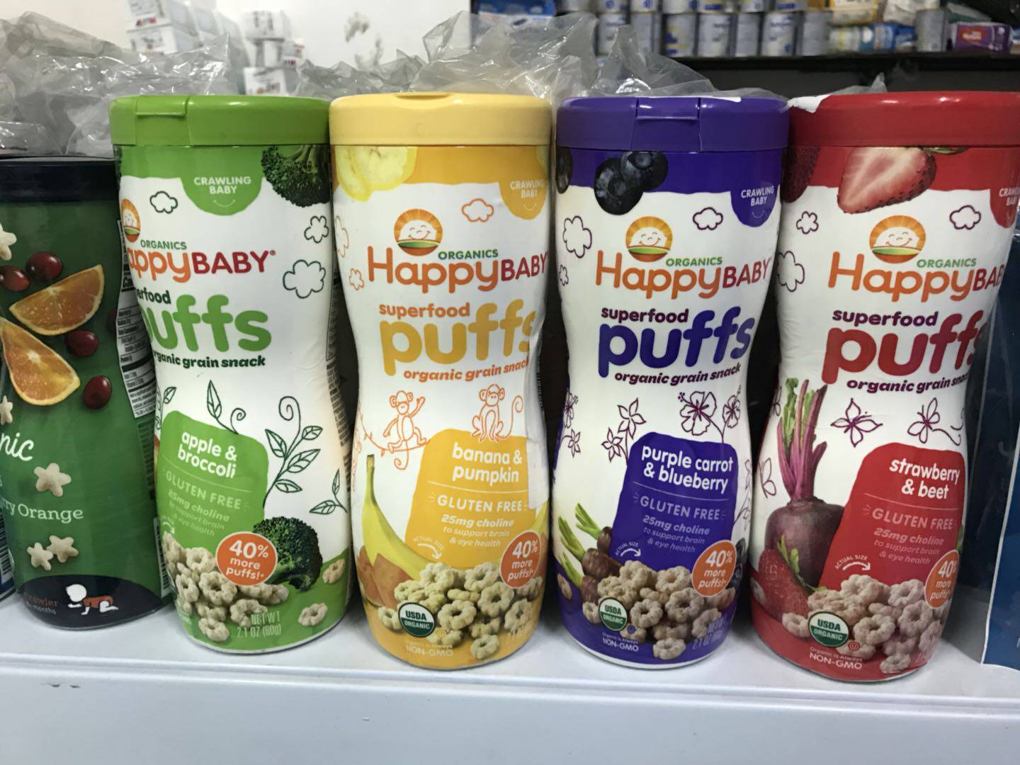 美国禧贝泡芙puffs宝宝婴儿零食无添加儿童食品婴幼儿任意4件包邮