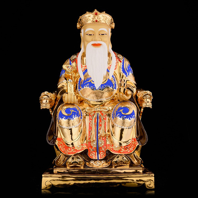 家用福德正神土地神像台湾盛凡纯铜鎏金伯公居家供奉主公摆件