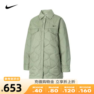 nike耐克2023冬季新款女子薄棉服运动休闲绗缝棉衣夹克FB8733-386