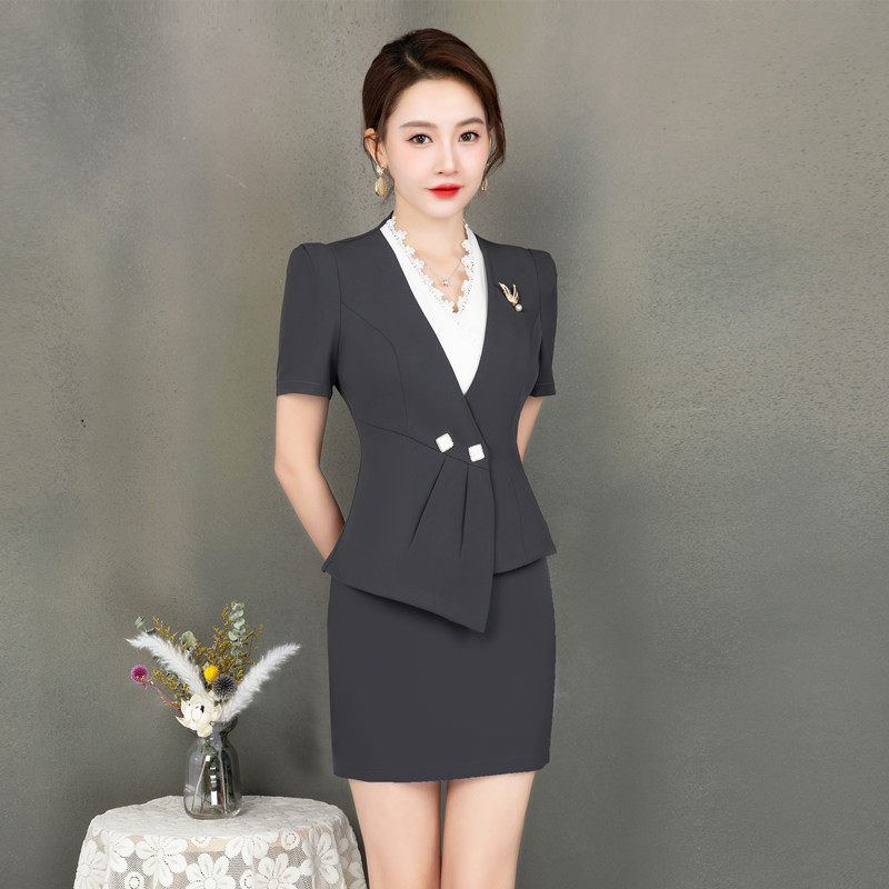 新款ktv包房公主服酒店酒吧夜总会前台工装 夜场dj工作服套装短袖