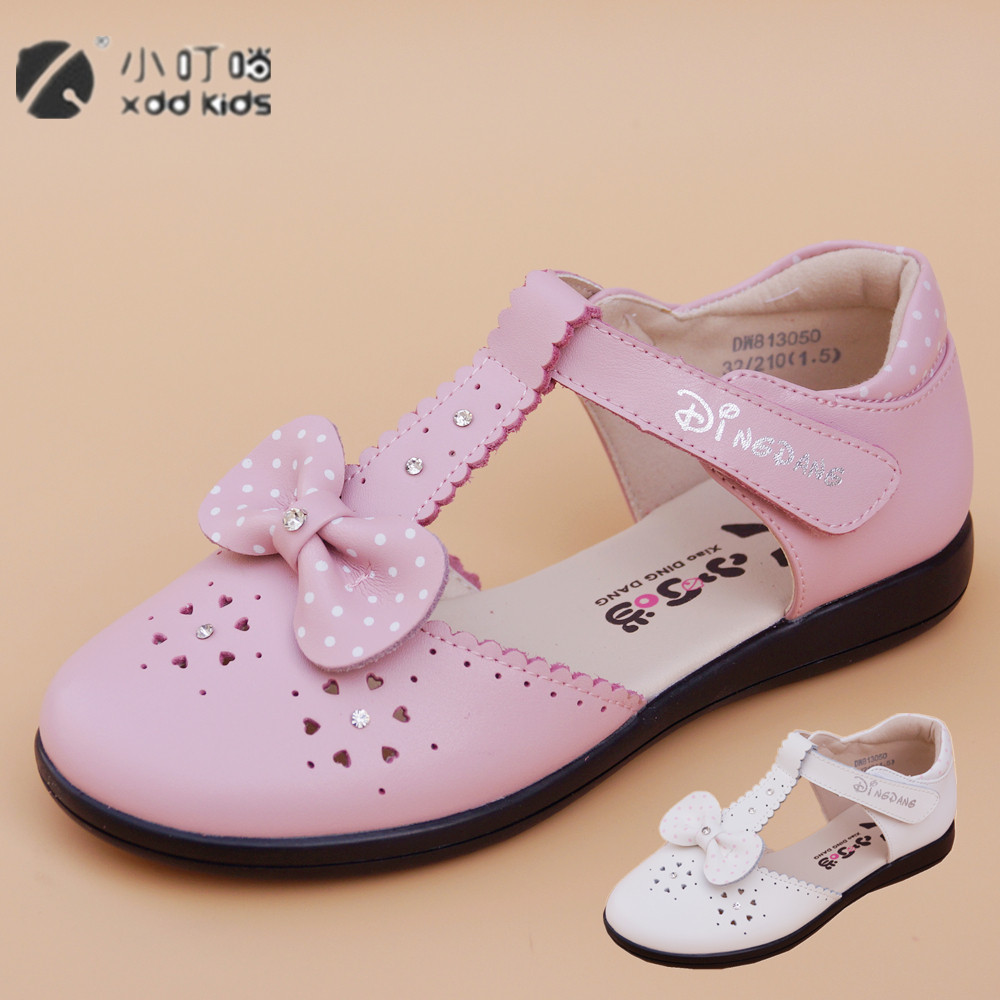 小叮当儿童鞋包头凉鞋夏季清仓真皮魔术贴中大童女童女孩公主鞋子