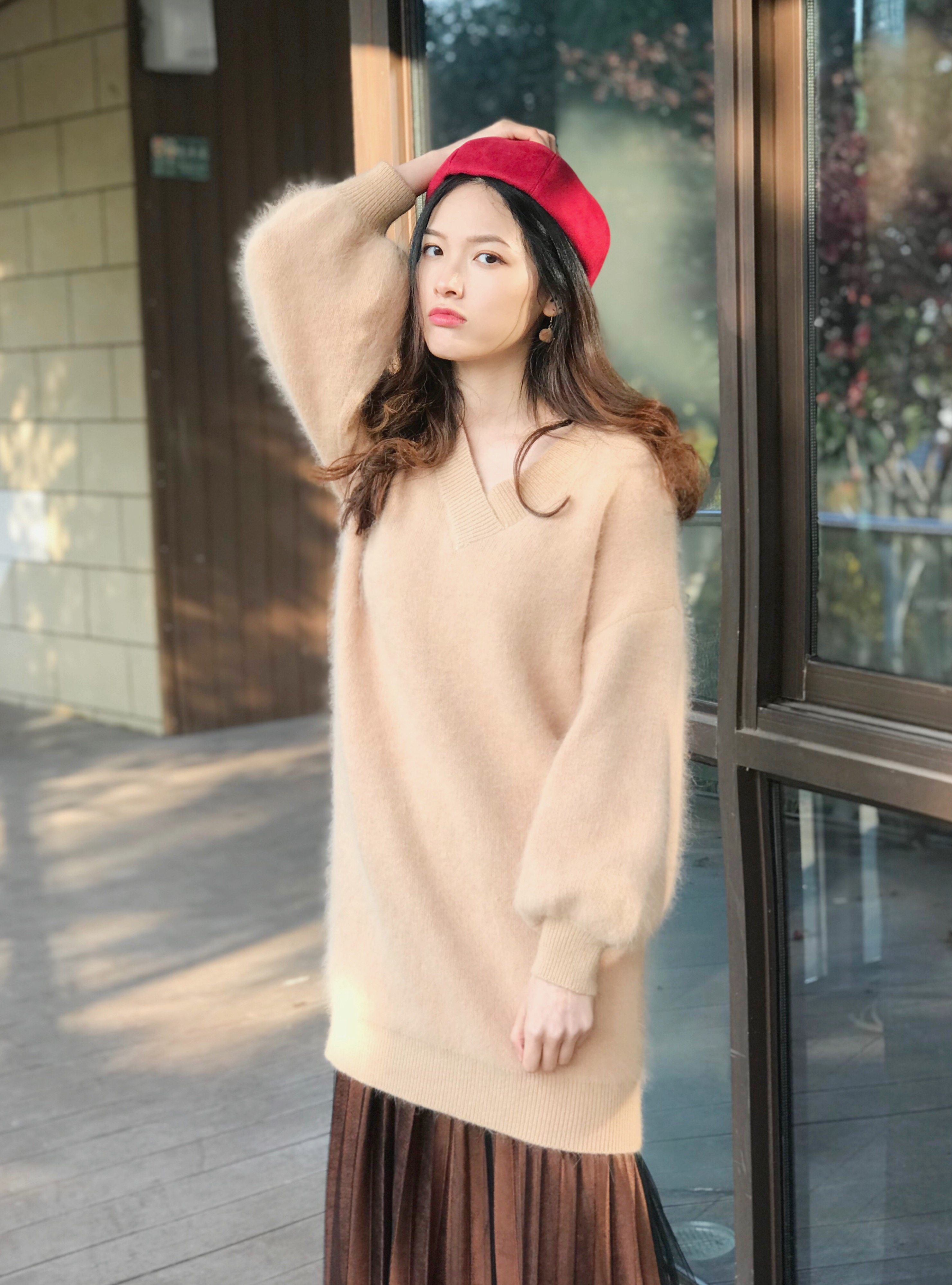 热销兔毛毛衣女套头2017秋冬新款