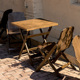 复古小户型折叠圆桌椅子客厅阳台家用餐桌实木茶几民宿奶茶咖啡店