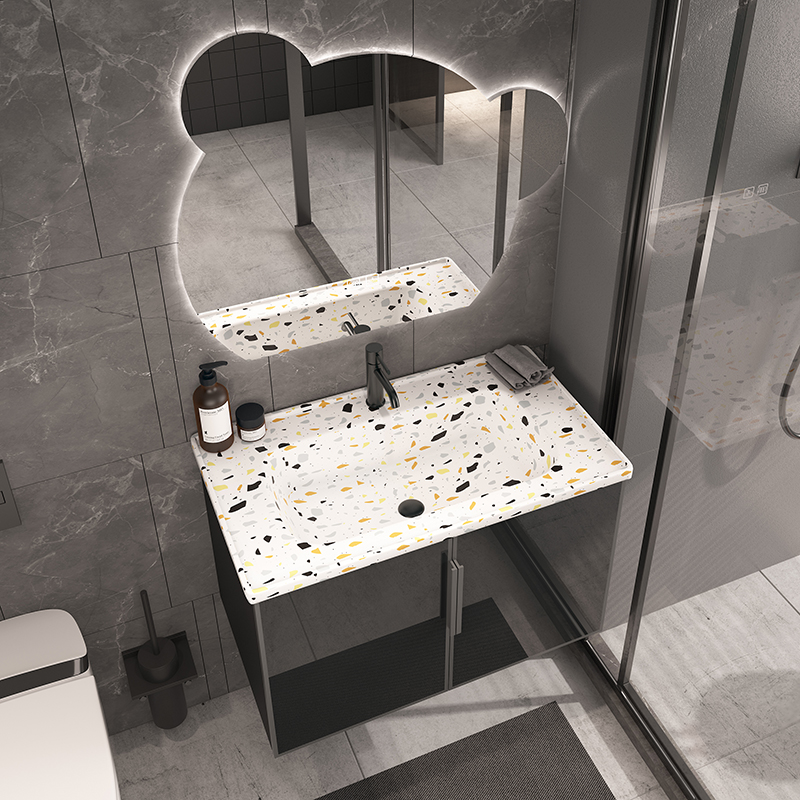 浴室柜现代简约卫生间智能洗手脸盆组合实木北欧洗漱台一体陶瓷盆