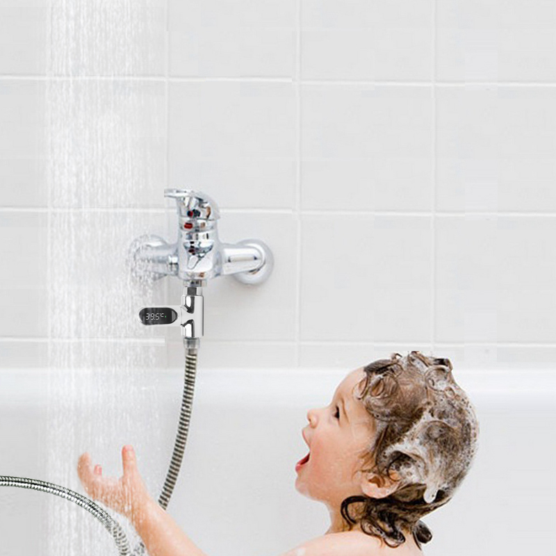二代知暖创意无耗电带LED温度计可视水温儿童洗澡控温花洒淋浴