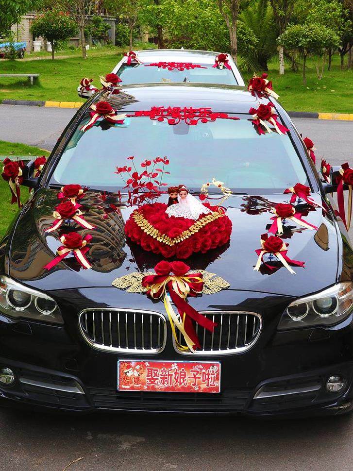 婚车装饰车头花用品u形花泥婚车吸盘式鲜花婚车花泥u型网红推荐