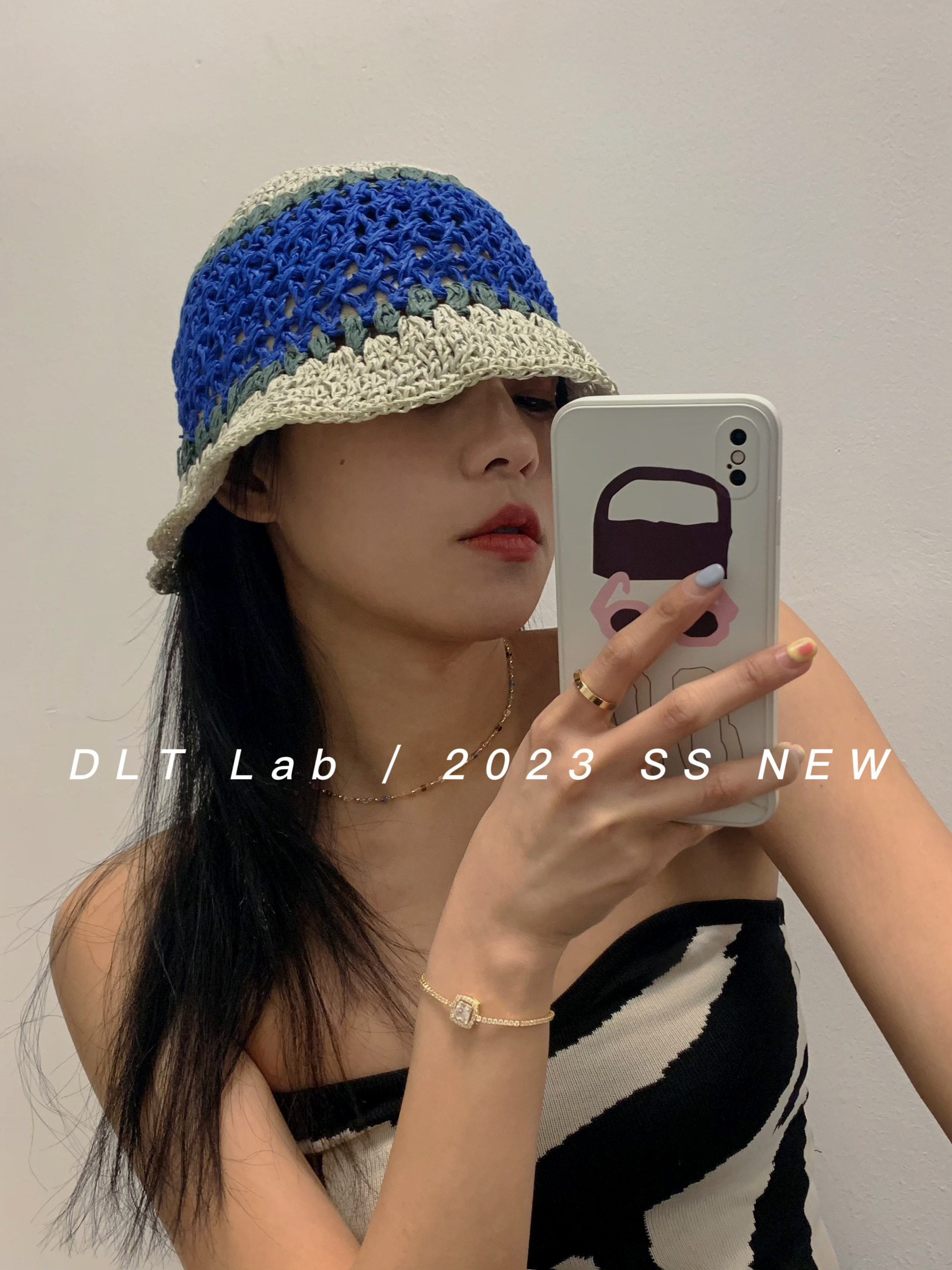 DLT Lab丁老头春夏新品手工编织显脸小渔夫帽女韩国小众vintage帽