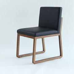 日式咖啡餐椅仿皮布艺简约现代沙发休闲椅水曲柳实木软包个性定制