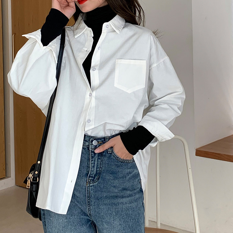 热销衬衫外穿白色