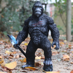 儿童仿真动物模型大号黑猩猩玩具金刚战斧动物模型场景摆件手办