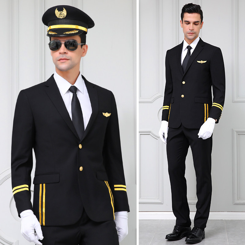 航空制服空少飞行员秋冬套装保安主管经理职业西装男外套定制设计