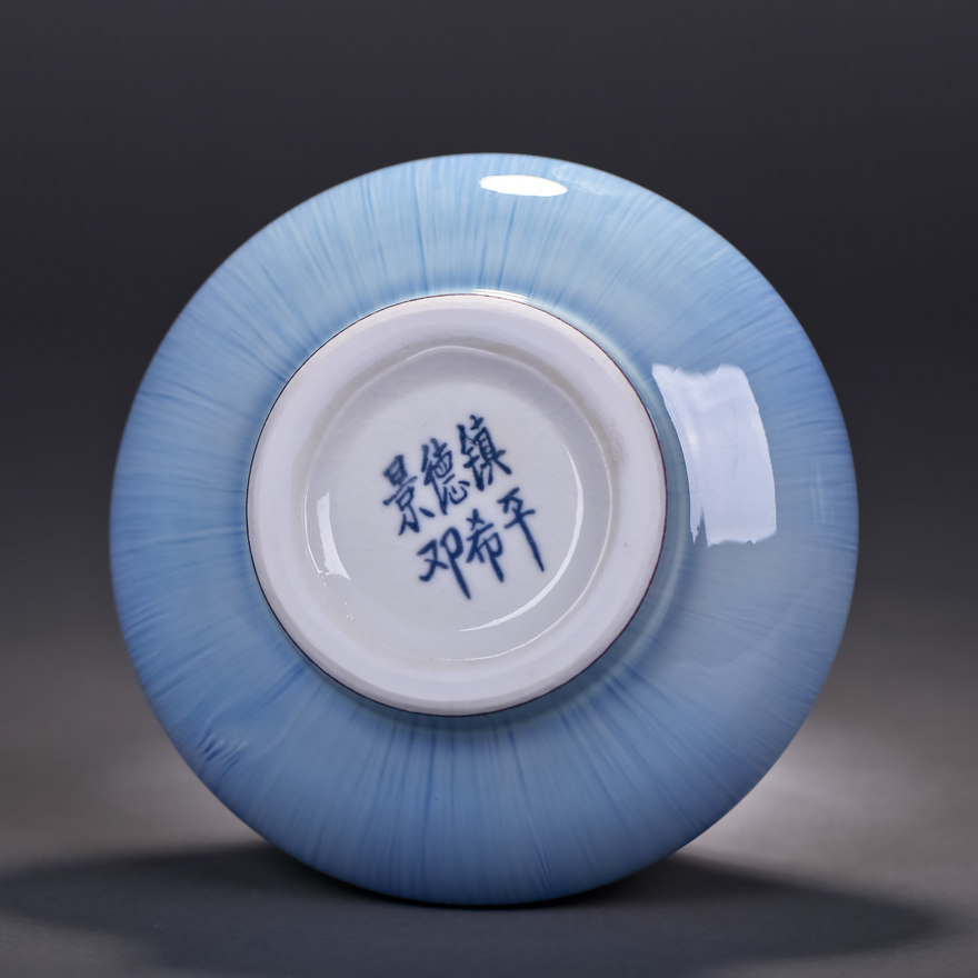 七旬国家级大师 非遗传人 邓希平 作品 (金丝釉扁肚瓶