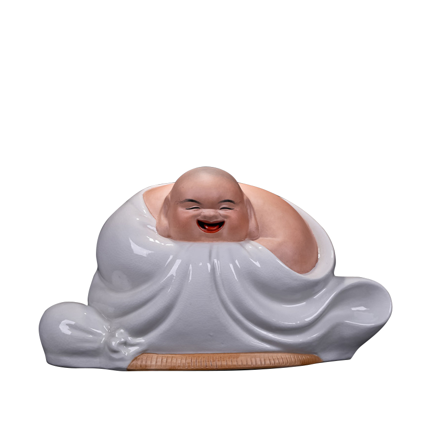 高温裂纹颜色釉 中国工艺美术大师 刘远长 大号哈哈罗汉