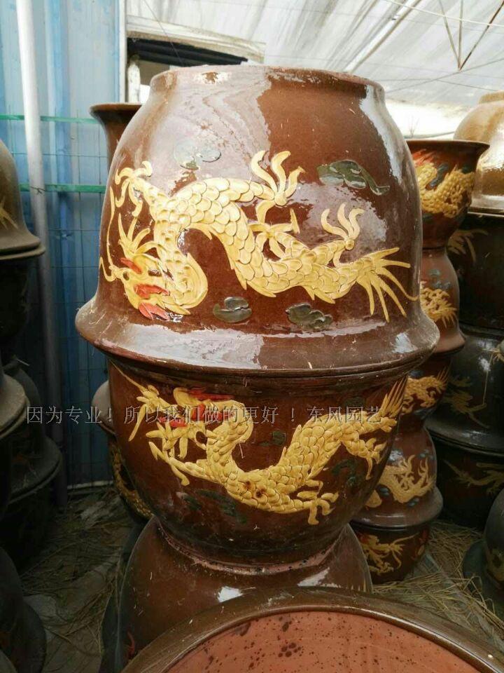 龙缸花盆 沙缸盆 户外花盆 大型铁树盆 大型树桩盆景盆圆形大花盆