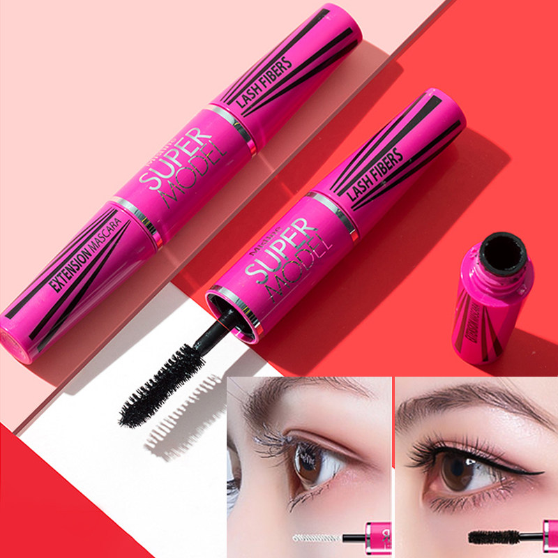 泰国mistine睫毛膏防水纤长卷翘不晕染正品蜜丝婷4d双头打底黑色