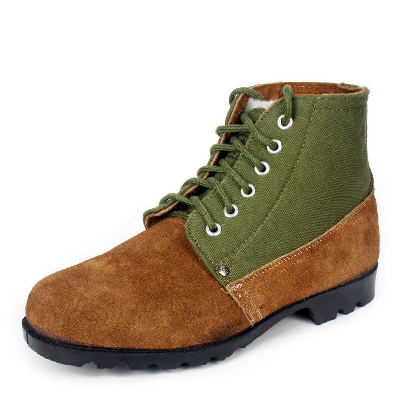 3514翻毛牛皮羊毛保暖靴 军工超保暖户外模压大头靴雪地靴老棉鞋