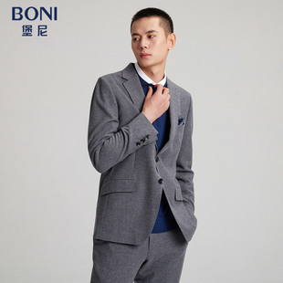 BONI/堡尼秋冬新品羊毛西装商务男士西服套装男修身西裤AO584301A
