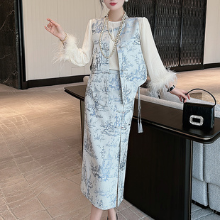 新中式套装唐装女装中国风年轻款2023秋季禅意复古改良汉服马面裙