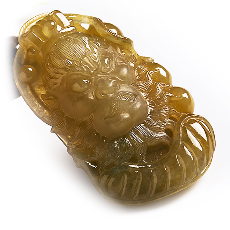 老坑冰糯种翡翠a货齐天大圣吊坠 71.80g