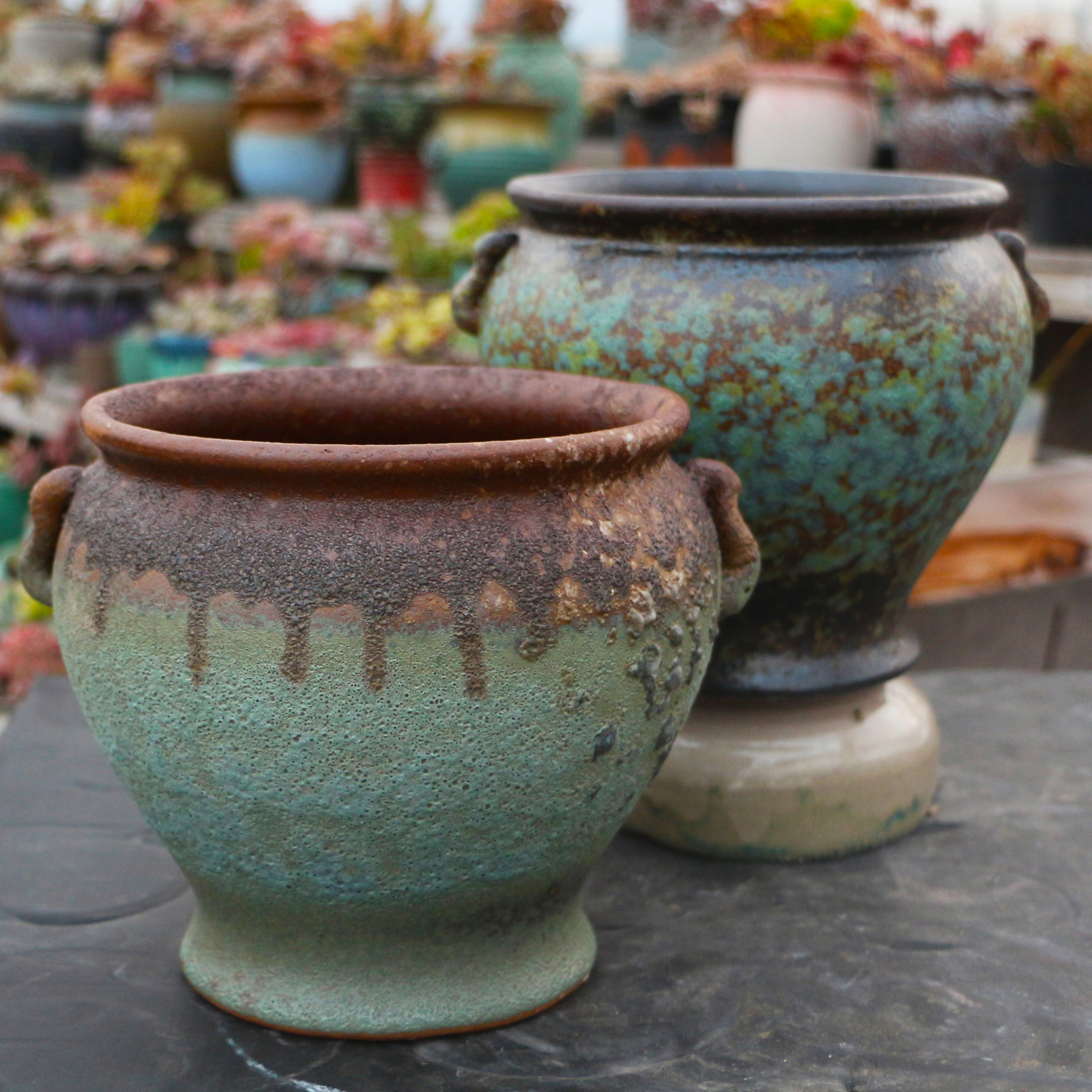 多肉花盆陶瓷特价大号清仓简约法师老庄盆透气粗陶紫砂绿植花盆