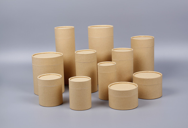 批发牛皮纸茶叶罐纸筒干果纸罐圆筒食品包装盒小纸盒茶叶礼盒防潮