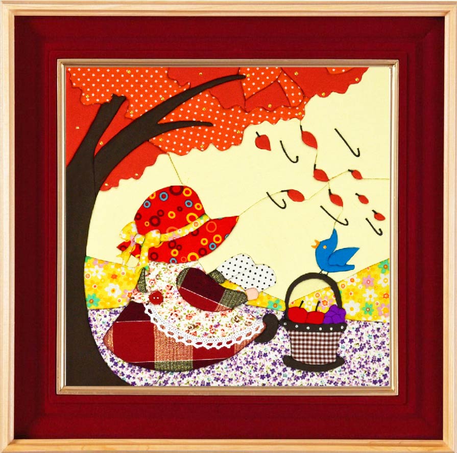 包邮家居装饰画r114秋天的童话diy布艺拼布画材料包儿童手工贴画