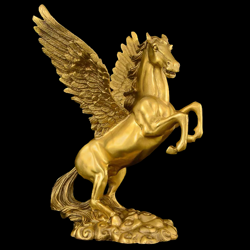 纯铜大号马摆件马到成功工艺品摆设办公室装饰品飞马生肖铜马跃马