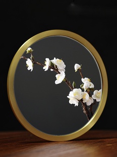 10厘米铜镜口袋镜随身化妆镜子便携圆形随身简约单面复古镜子定制