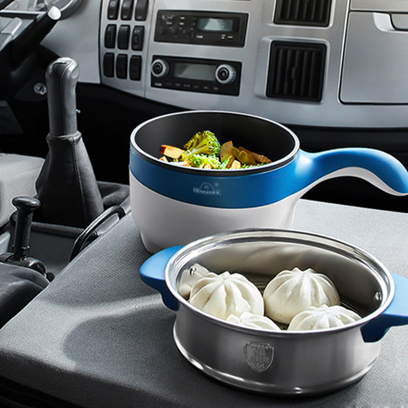 欧之宝车载电煮锅24v船货车用电炒锅2l户外电热锅煎蒸煮涮炒菜