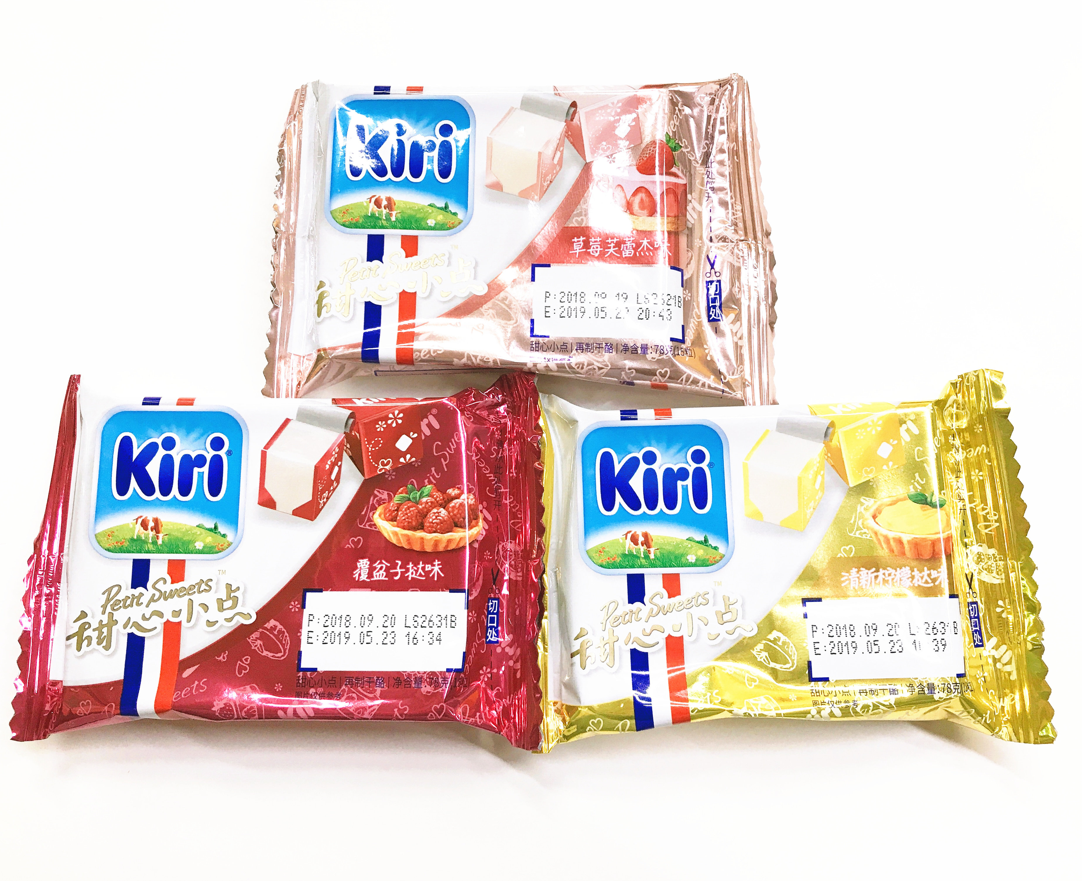 包邮凯瑞kiri法国奶酪凯芮甜心小点 儿童零食奶油奶酪78g*3盒套餐