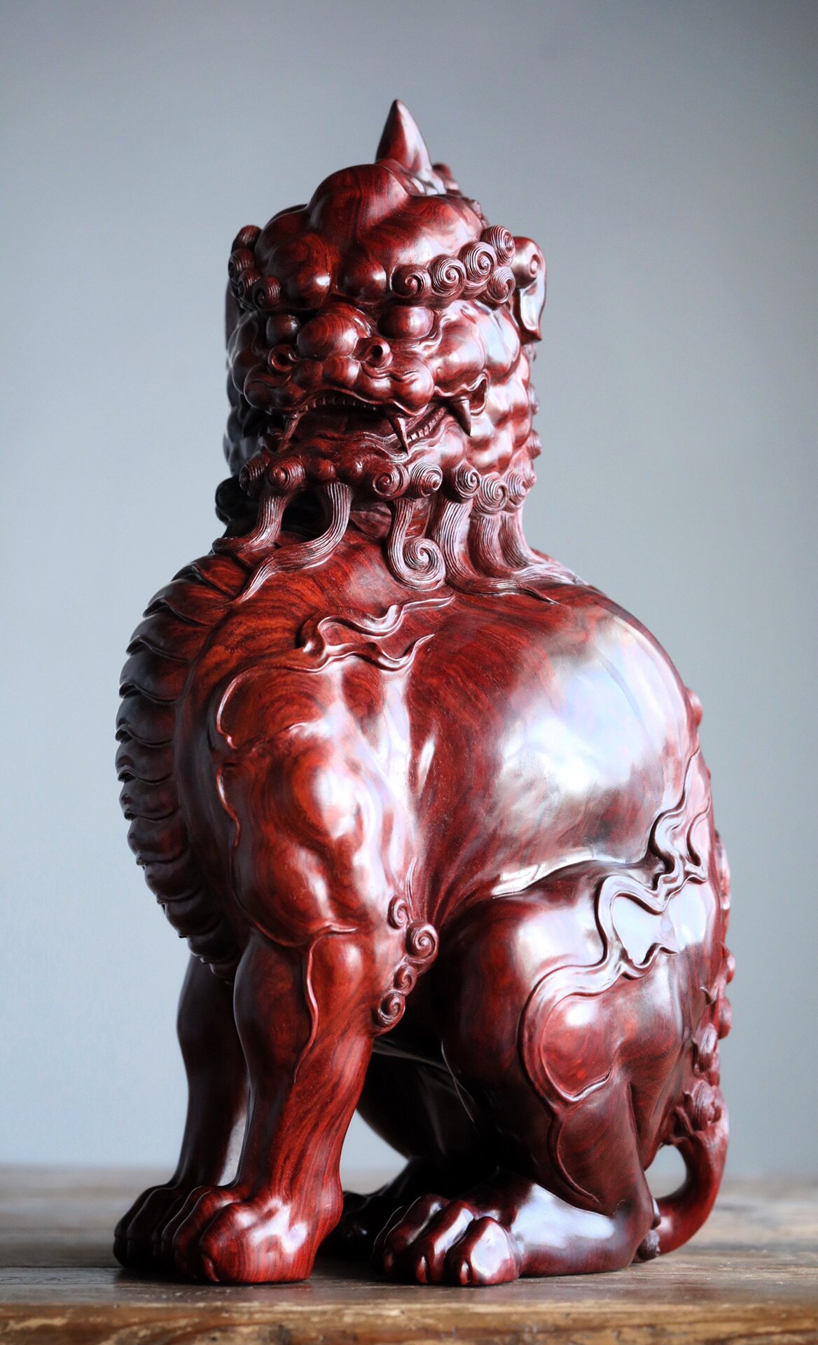 印度小叶紫檀招财进宝大貔貅摆件整料纯手工雕刻制文玩木雕收藏品