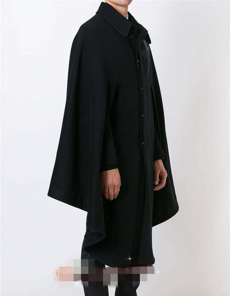斗篷披肩毛呢大衣外套