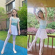 小豆苗瑜儿同款女孩长袖芭蕾跳民舞裙女童中国舞蹈练功服考级体服