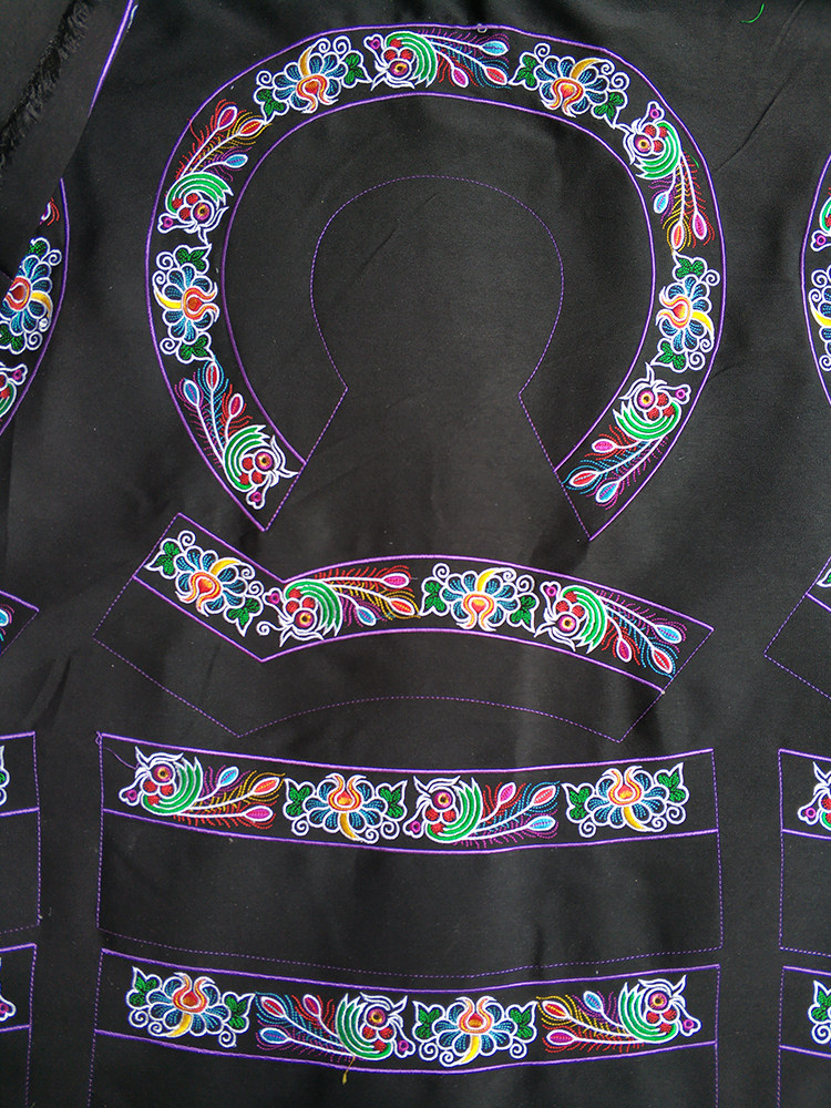 少数民族风服装刺绣配件布依族女上衣辅料彝族绣花衣壮族单边衣花