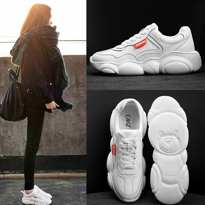 小熊鞋鞋子女鞋单鞋春季2020年新款春款小白鞋平底老爹鞋女ins潮|ruв категории Женская обувь, низкий чистка - от Buy2taobao.com для оказания профессиональной услуги покупки агента Taobao