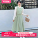 设计拼接假两件甜美长袖连衣裙春新款女315杭典服饰【Y】